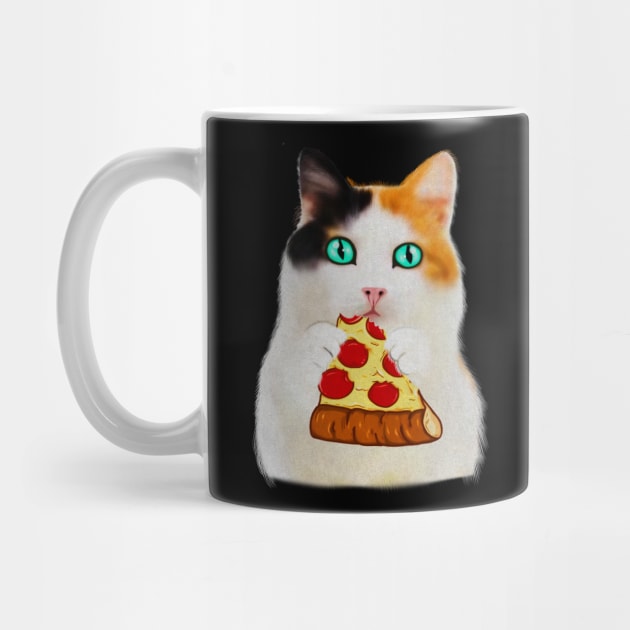 Cat Eating Pizza, Funny Pizza Lover by dukito